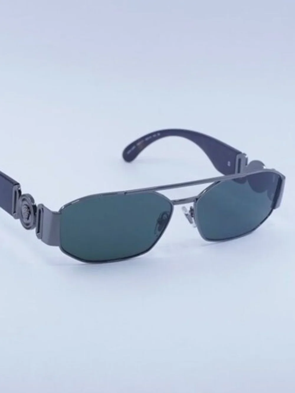 Versace VE2287 100171 Sunglasses Gunmetal Rectangle Frame, Grey Lenses